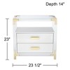 Studio 55D Abby 23 1/2" Wide White and Gold Acrylic Accent Table - 4 of 4