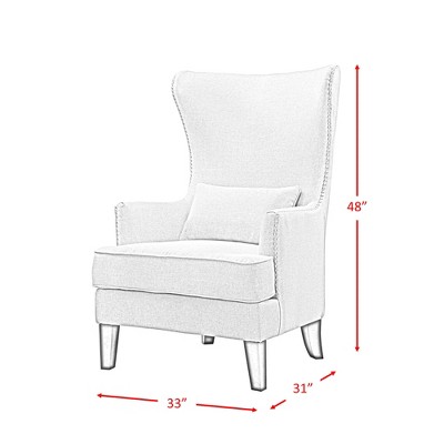 Heirloom Teal High-Back Accent Chair with Studded Trim