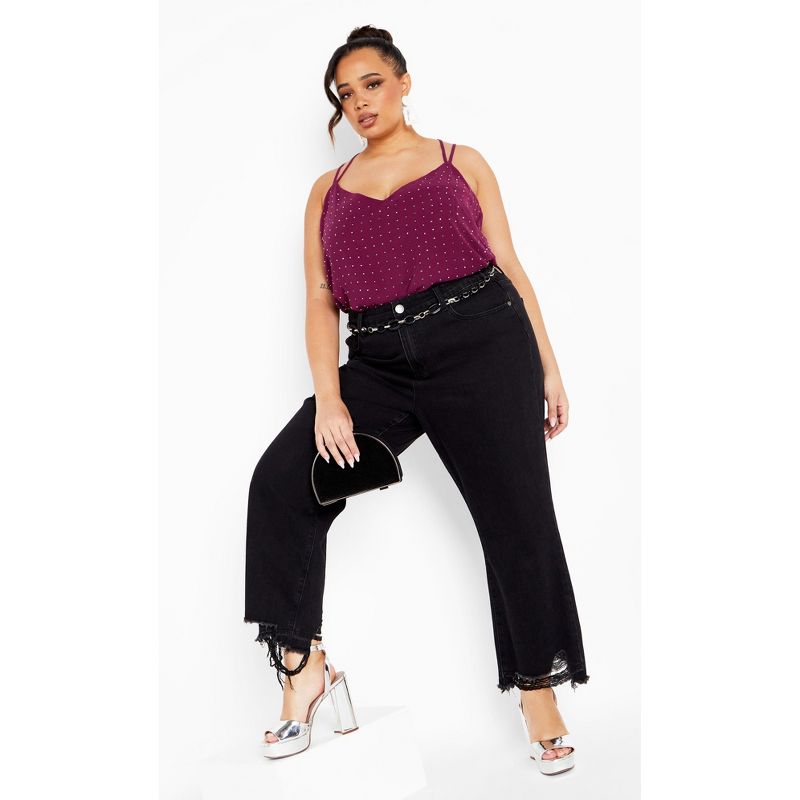 Women's Plus Size Strappy Nail Top - mulberry | CITY CHIC, 2 of 8