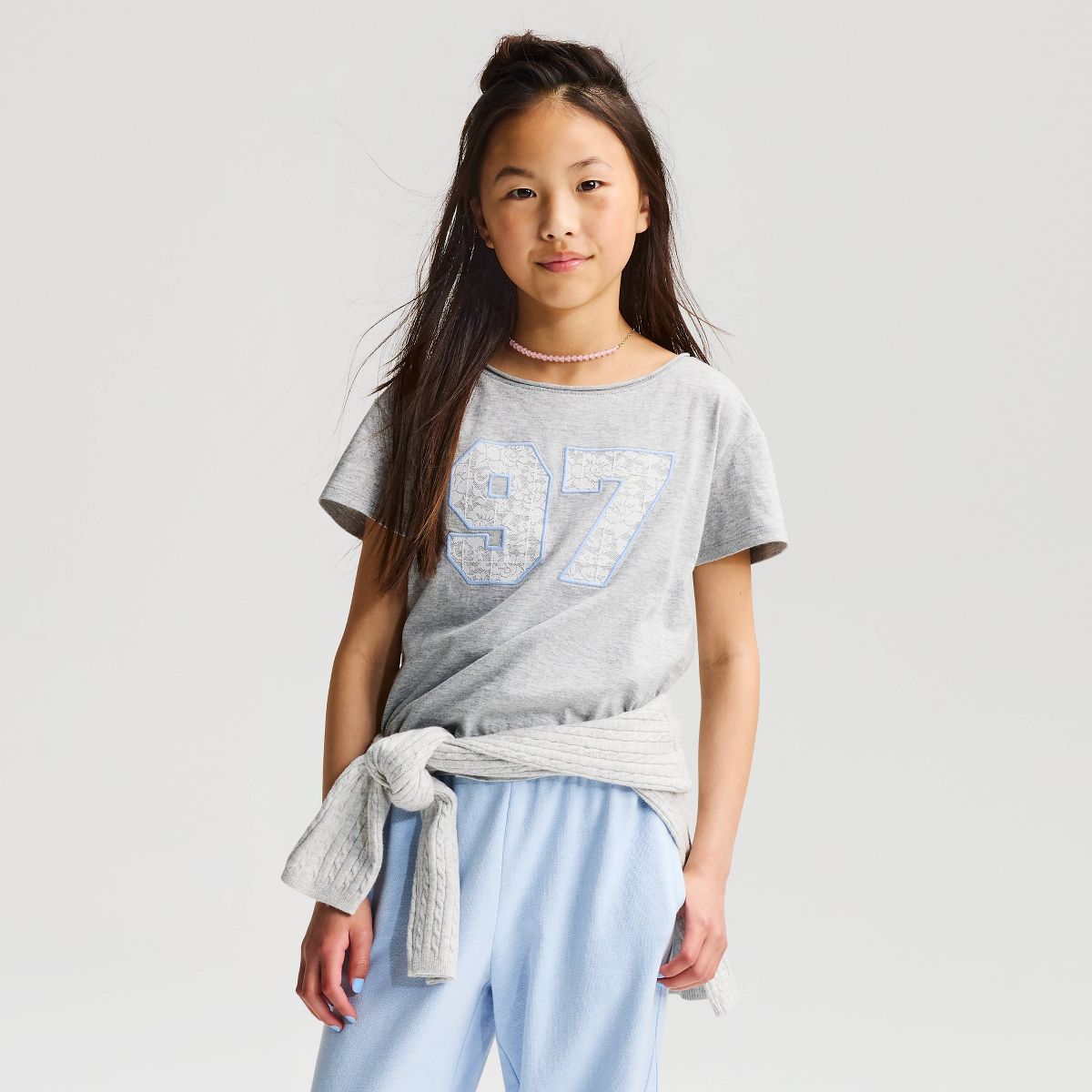 Girls' Short Sleeve Relaxed 100% Cotton Off the Shoulder Graphic T-Shirt - Cat & Jack™ - thumbnail 7