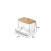 J&V TEXTILES 10oz Qtip Holder Dispenser with Bamboo Lids, Big Clear Bathroom Organizer Accessories Decor for Storage-Qtips Cotton Ball Holder (3-Pack) - 3 of 4