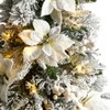 Nearly Natural 4-ft Flocked Artificial Christmas Tree with 223 Bendable Branches and 100 Warm Lights in Decorative Urn - 3 of 4