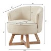 360° Swivel Living Room Chair,Linen Fabric Accent Chair with Solid Wood Base,Ideal for Bedroom or Office-Maison Boucle - 2 of 4