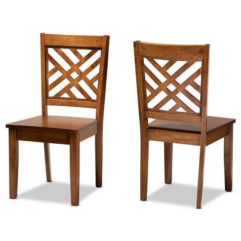 Caron Wood Dining Chair Set Baxton Studio Target