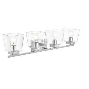 Elegant Lighting Merrick 4 light Chrome and Clear Bath Sconce - 1 of 4