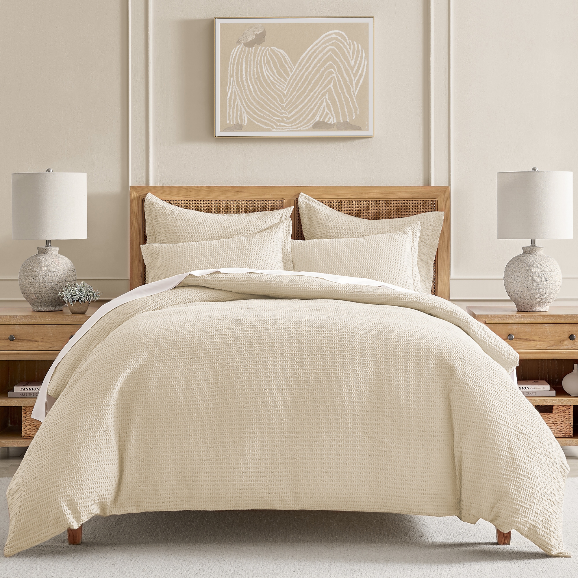 Cloud Waffle Cream King/Cal King Comforter Set - Levtex Home