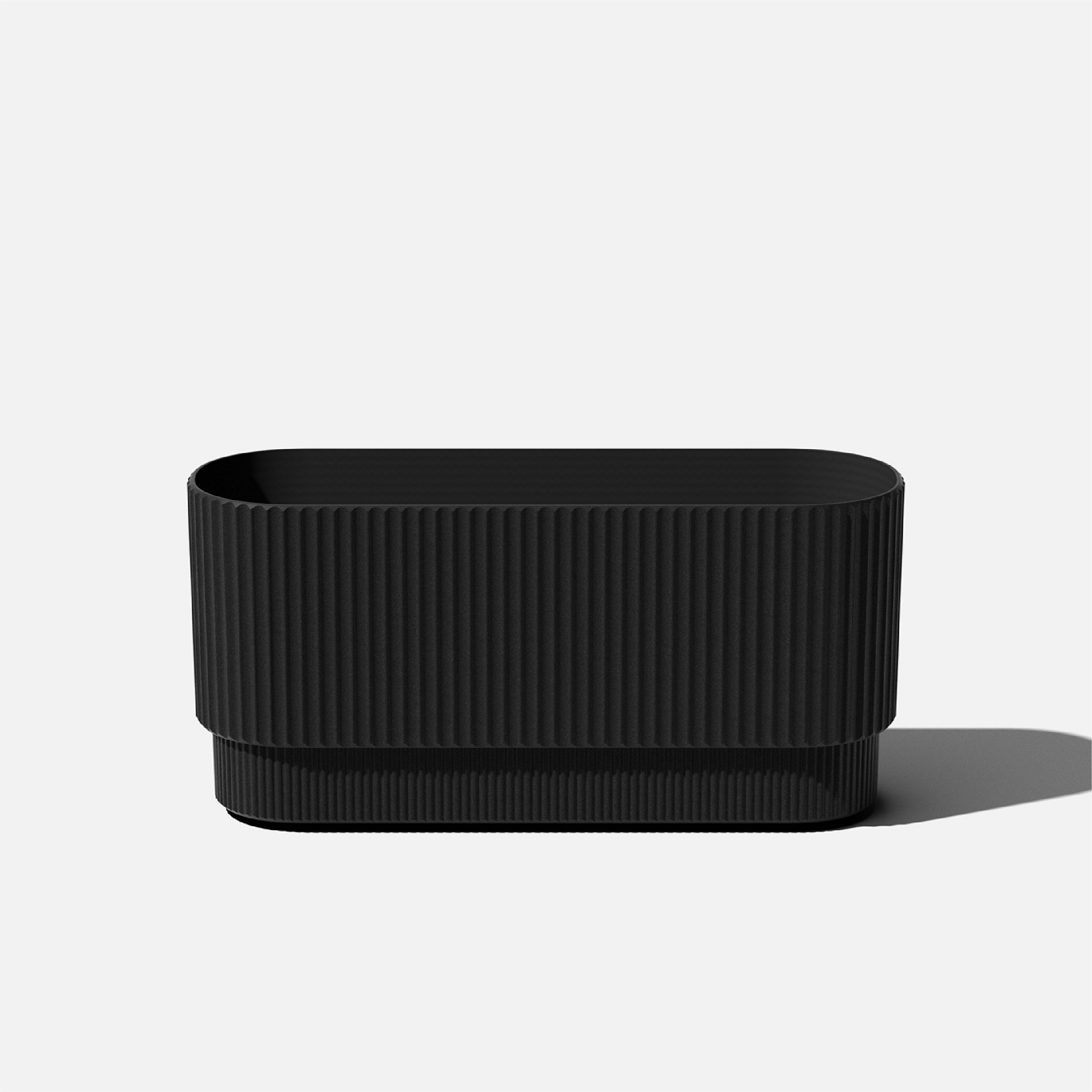 Veradek Demi Series 30" Long Plastic-Stone Planter - Black
