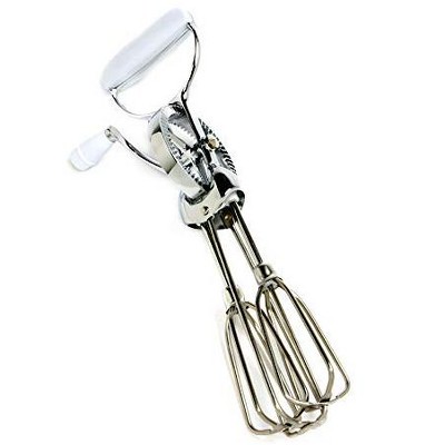 Vintage, Kitchen, Retro Egg Beater Hand Crank Mixer Black Handle  Stainless Steel