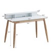 INFURNIC Desks Mid Century Modern Wood Writing Desk with Hutch and Open Pigeonholes for Storage, White, 43"*23.6"*34.4" - 3 of 4