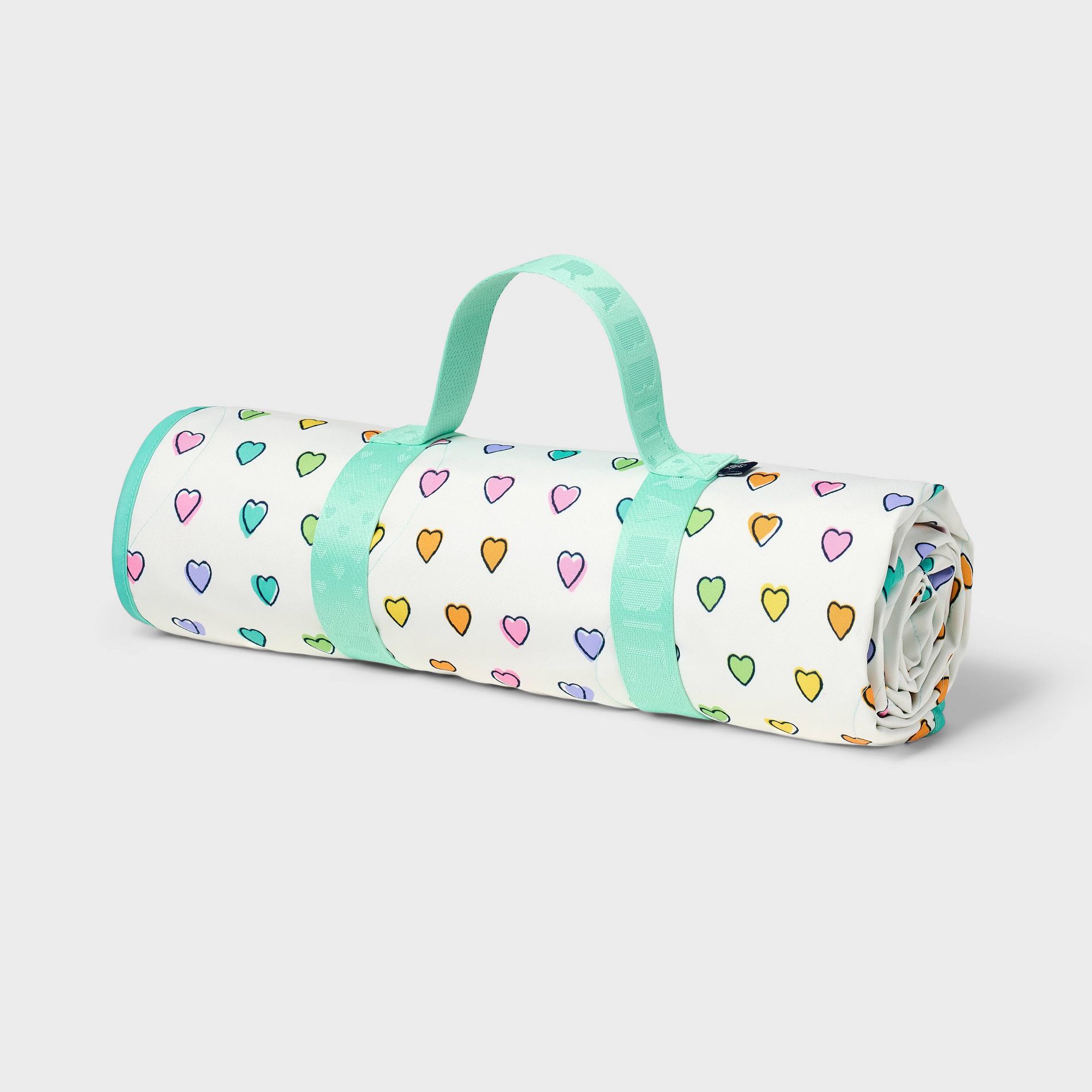 Disco Hearts Wave Picnic Blanket White/Teal - Roller Rabbit x Target