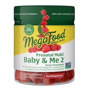 MegaFood Prenatal Gummy Vitamins, Folic Acid, Choline, Vitamin B12, Vitamin B6 - Vegetarian - 60ct - 1 of 4