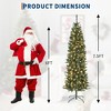 FT Pre-Lit Christmas Tree, Artificial Pencil Holiday Decoration with Light & 743 Tips, Metal Foldable Stand for Indoor Use, Green - 2 of 4