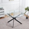 NicBex Minimalist Round Glass Dining Table with Cross Metal Legs,Modern Kitchen Table Bar Table,Dining Room Furniture - 2 of 4