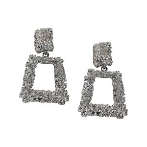 SOHI Women's Silver Corroded Drop Earrings - 1 of 3