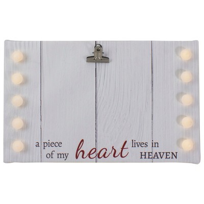 Northlight LED Lighted "My Heart Lives in Heaven" Canvas with Photo Clip 10.25"