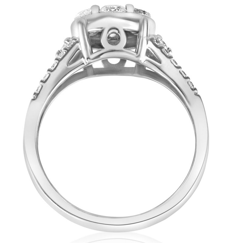 Pompeii3 1 ct Diamond Halo Engagement Ring 10k White Gold Round Brilliant Cut Pave, 2 of 5