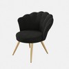 Zeus & Ruta Velvet Upholstered Accent Chair with Gold Metal Legs for Bedroom, Living Room, or Makeup Room - 2 of 4