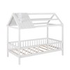 Twin Size Wood House Bed with Fence for Kids,Teens - 3 of 4