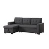 ChicFurnit Sectional Sofas 3PCS Pull Out Design with Chaise and Storage for Modern Living Room, Dark Gray, 53"*92"*34.5" - 2 of 4
