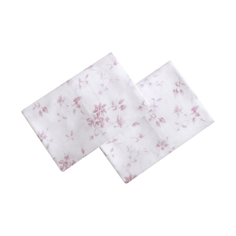 Laura Ashley Garden Muse 100% Cotton 300 Thread Count Sateen- 2 Piece- Pillowcase  Pink, 3 of 5