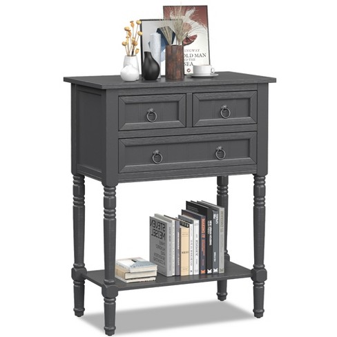 Costway Console Entryway Table W/ 3 Drawers Open Shelf For Hallway ...