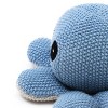 TopComfy Baby and Toddler Learning Toys Knitted Stuffed Octopus Soft Toy 8 Plush Tentacles Soft Knitted Yarn Ocean Toy For Toddlers, Blue, 10"*4.5"*2" - 3 of 4