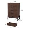 5 Dresser for Bedroom, 50.5 in Tall Drawer with Large Storage Space, Freestanding Wooden Closet Storage Dresser Chest - 2 of 4