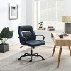 GlasFlength Task and Office Chairs Modern Faux Leather Swivel Chair with Adjustable Height Simple Design for Home Office, Black, 26"*11"*21" - 2 of 4