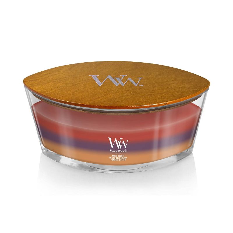 WoodWick 16oz Glass Trilogy Autumn Harvest Ellipse Jar Candle, 2 of 5
