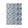Navy Blue And Ivory Geometric Washable Indoor Outdoor Area Rug - 3 of 4
