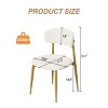 Set of 2 Dining Chairs with Upholstered Seat and Gold Metal Legs, Velvet Armless Chairs for Dining Room, Living Room, or Kitchen-Tanpinhause - 3 of 4