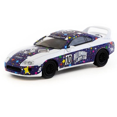 Toyota Supra RHD #10 "Billionaire Boys Club" Purple and White with Graphics "Hobby64" 1/64 Diecast Model Car by Tarmac Works