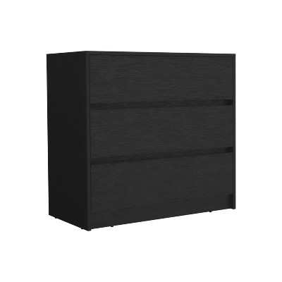 NicBex 3 Drawers Dresser for Bedroom,Simple Style Wooden Dresser with Free Handle,Dressers for Kids Room,Living Room,Entry and Hallway,Black