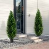 VEVOR Artificial Cedar Topiary Tree, 48 inch Tall (2 Pieces), with Extra Leaves & Pot Faux Evergreen Fake Pine Cypress Trees Plant, Green - 2 of 4