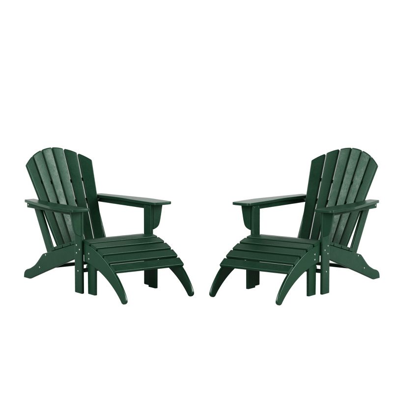 WestinTrends Dylan HDPE Outdoor Patio Adirondack Chairs with Ottomans (4-Piece Conversation Set), 1 of 6