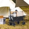 350 lbs Heavy Duty Collapsible Folding Wagon with All-Terrain Wheels, 3 cu.ft Portable Utility Cart - 2 of 4