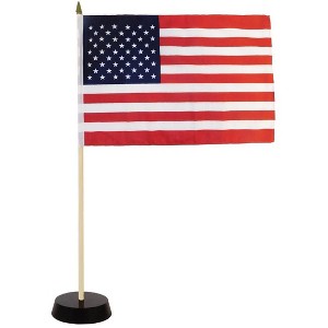 Maison USA 12''x18'' Inches Flag & Base Set Perfect 4th Of July Flag For Desks & Tables - 1 of 3
