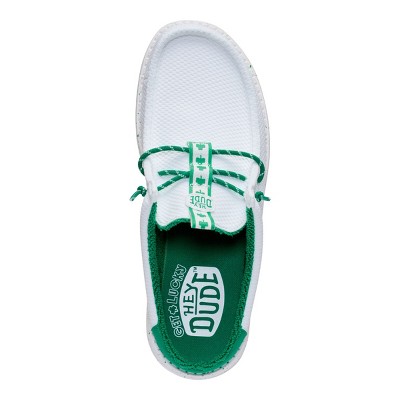 HEYDUDE Men Wally Slip Shamrock , White/Green, 10 — фото 7