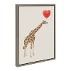 Kate & Laurel All Things Decor 18"x24" Sylvie Giraffe in Love Framed Canvas Wall Art by July Art Prints Zoo Animal - 4 of 4