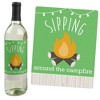 Big Dot of Happiness Let's Go Glamping - Camp Glamp Party or Birthday Party Decorations for Women and Men - Wine Bottle Label Stickers - Set of 4 - 3 of 4