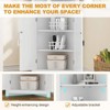 Corner Storage Cabinet with Adjustable Shelves Rattan Corner Cabinet,Farmhouse Storage Cabinet - 4 of 4