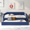 Twin Size Upholstered Daybed with Trundle and Wood Slat Support - 2 of 4