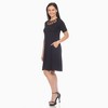 Women's Short Sleeve Criss-Cross Neck A-Line Dress - White Mark - 2 of 4