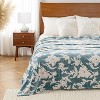 Lomsoe Blue Floral Silhouette Warm Flannel Throw Blanket, Soft Throw for Couch and Bed, Cozy Comfy for All Seasons - 2 of 4