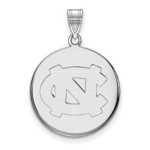 Black Bow Jewelry Sterling Silver North Carolina Tar Heels NCAA Large Pendant - 1 of 3