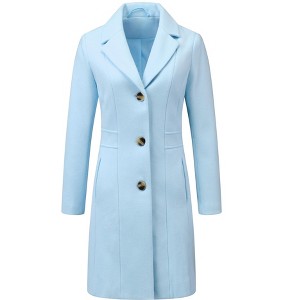 INSPIRE CHIC Women's Single Breasted Notched Lapel Long Winter Coats - 1 of 4