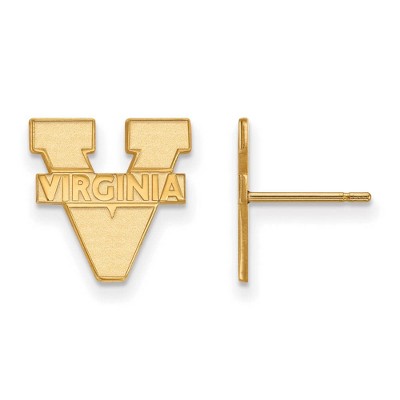 Black Bow Jewelry 14k Yellow Gold Virginia Wahoos NCAA Post Earrings