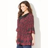 Catherines Women's Plus Size Petite Velvet Trim Pleated Blouse - image 4 of 4