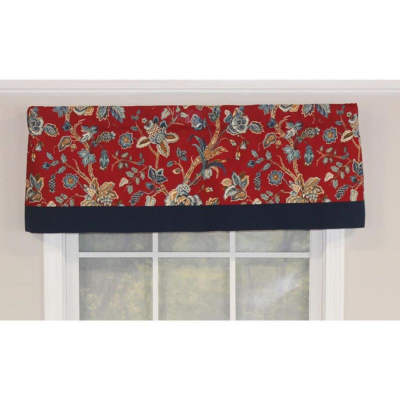 Gianna Banded 3in Rod Pocket Contrast Bottom Banding Valance 50in x 16in by RLF Home, 1 of 5