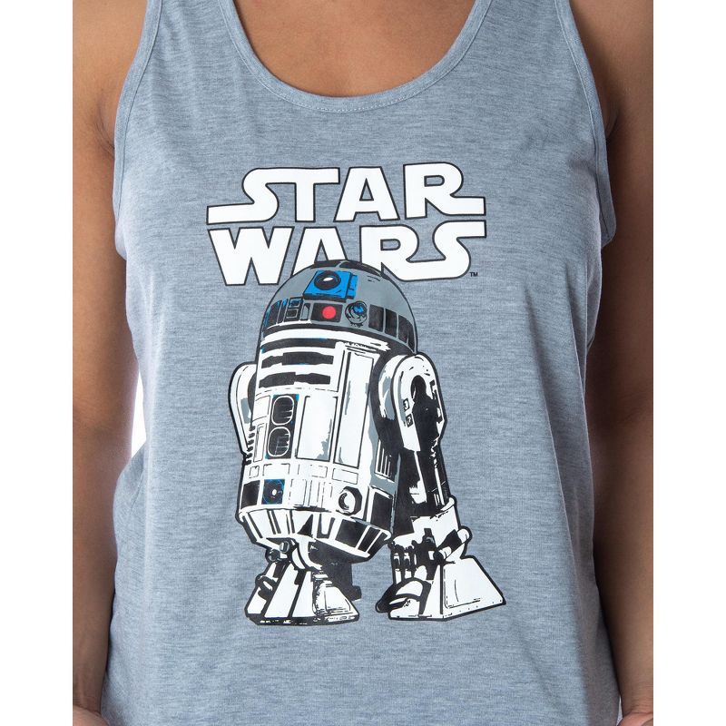 Star Wars Women's R2-D2 Beep Beep Boop Boop! Racerback Tank Shorts Pajama Set R2-D2, 3 of 6